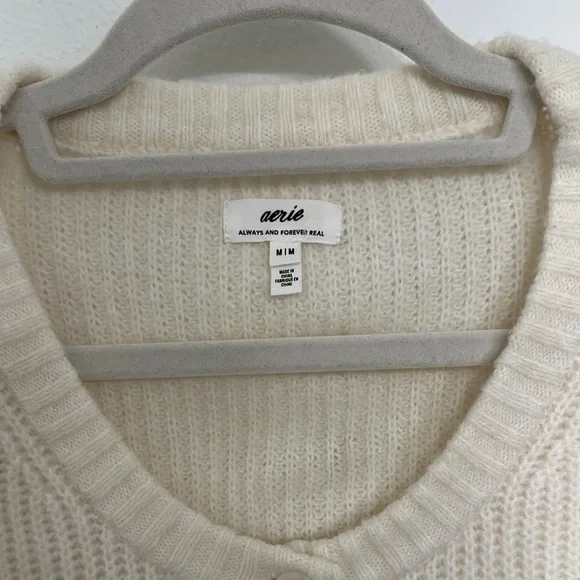 Aerie Ivory Knit Cardigan Sweater - Picture 2 of 2